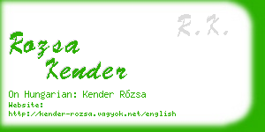 rozsa kender business card
